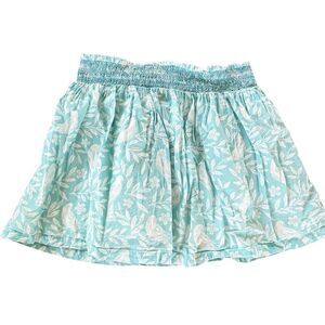 Mini Boden Girls Floral Blue Twirl Skirt with Bird Pattern Size 6-7
